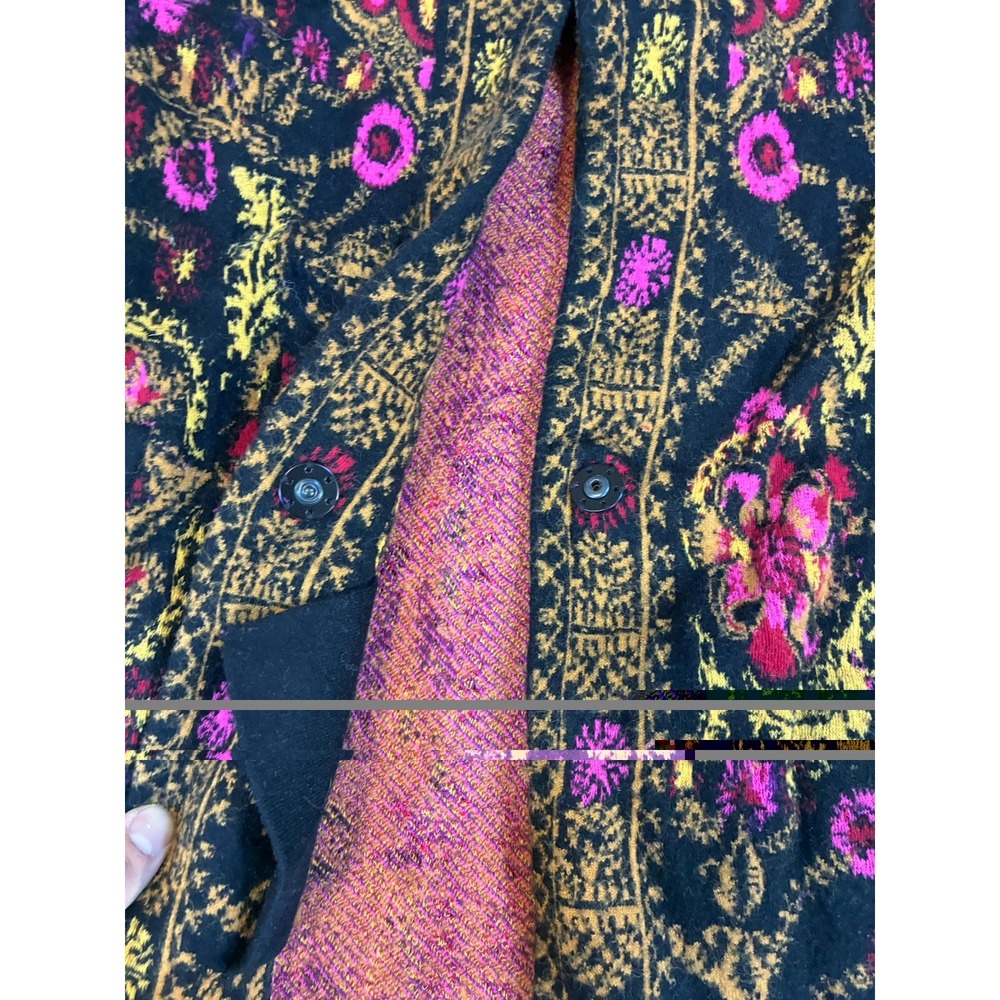 Moth Anthropologie‎ Women's Small Floral Jacquard Cardigan Sweater Boho Knit S - Picture 5 of 10
